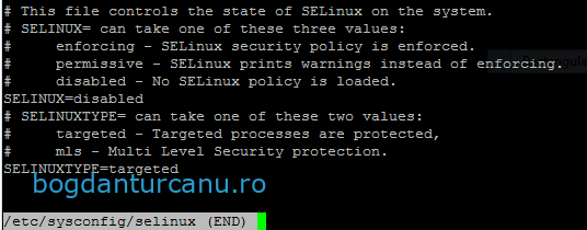 CentOS 6 – Dezactivare SELinux