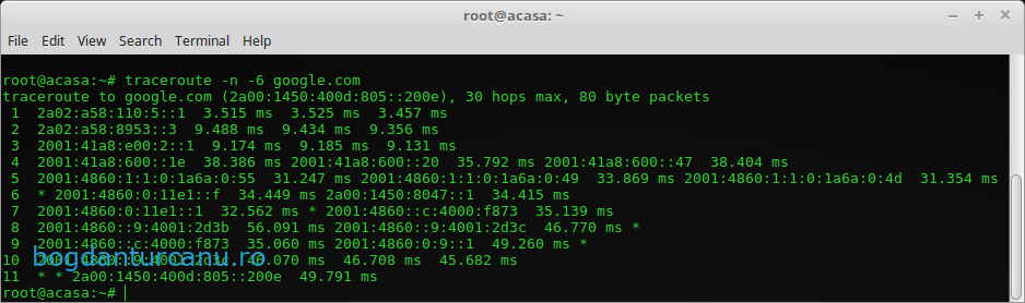 Traceroute IPv6 Orange Home Net