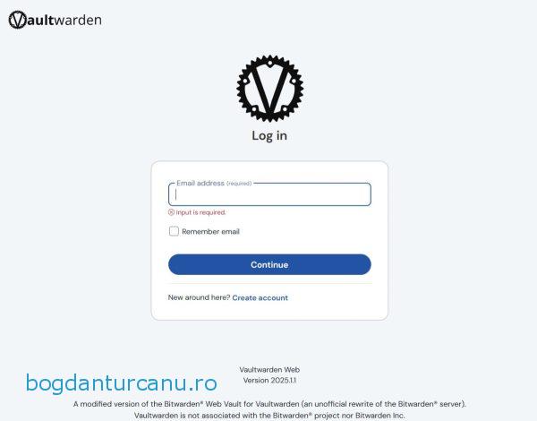 Manager de parole - Vaultwarden pe server propriu