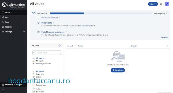 Manager de parole - Vaultwarden pe server propriu